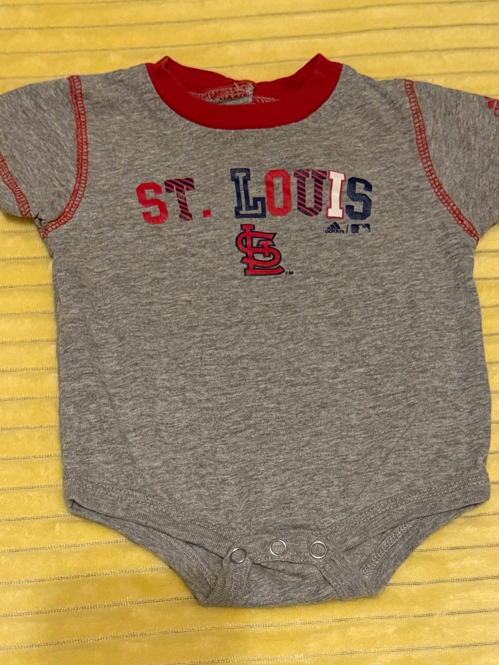 adidas Gray Baby Onesie with Red and Navy St. Louis Logo